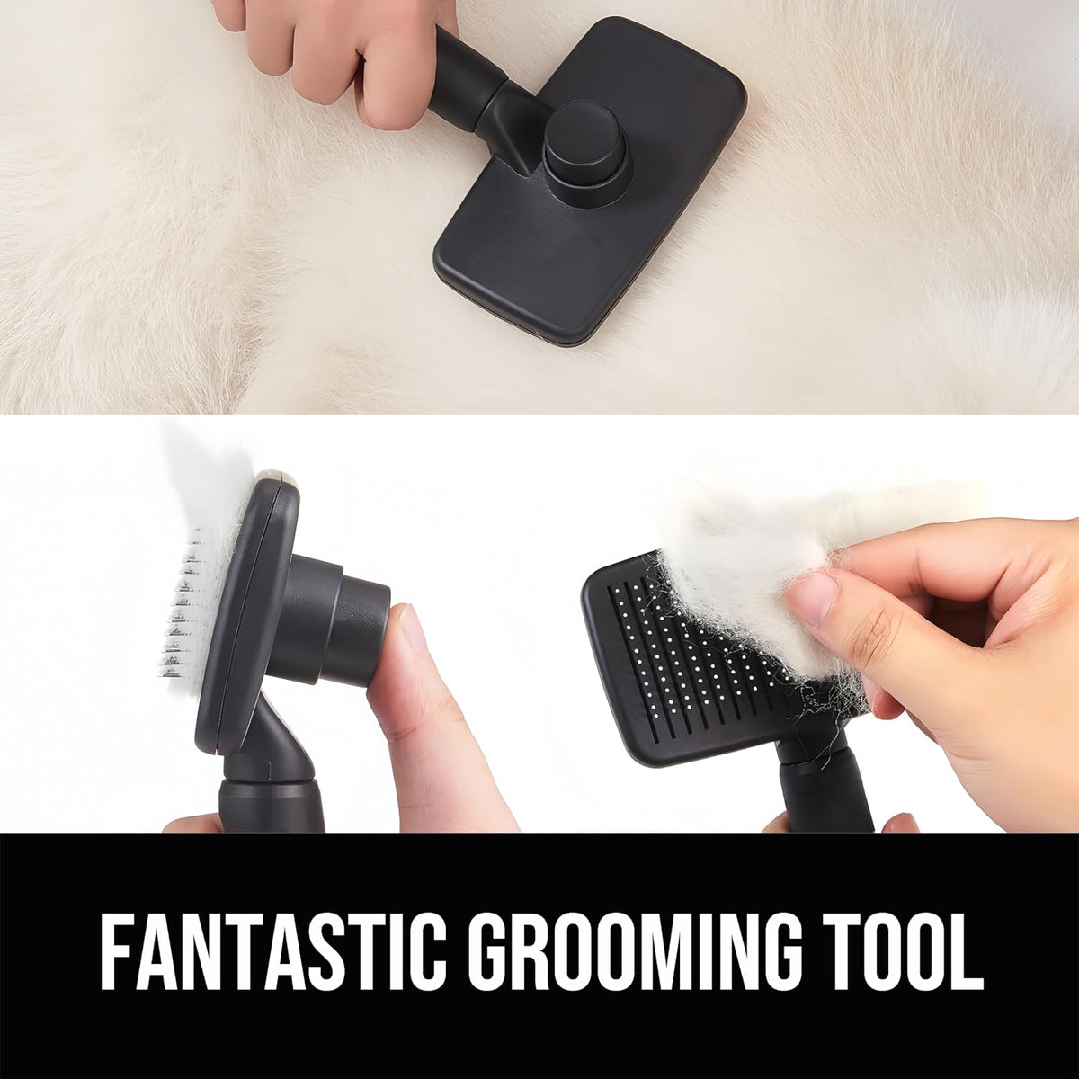 Self Cleaning Slicker Brush for Dogs& Cats, Skin Friendly Grooming Brush for Shedding Long&Short Haired Dogs& Cats, Deshedding Pet Supplies Accessories, Green
