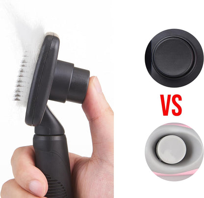 Self Cleaning Slicker Brush for Dogs& Cats, Skin Friendly Grooming Brush for Shedding Long&Short Haired Dogs& Cats, Deshedding Pet Supplies Accessories, Green