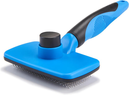 Self Cleaning Slicker Brush for Dogs& Cats, Skin Friendly Grooming Brush for Shedding Long&Short Haired Dogs& Cats, Deshedding Pet Supplies Accessories, Green