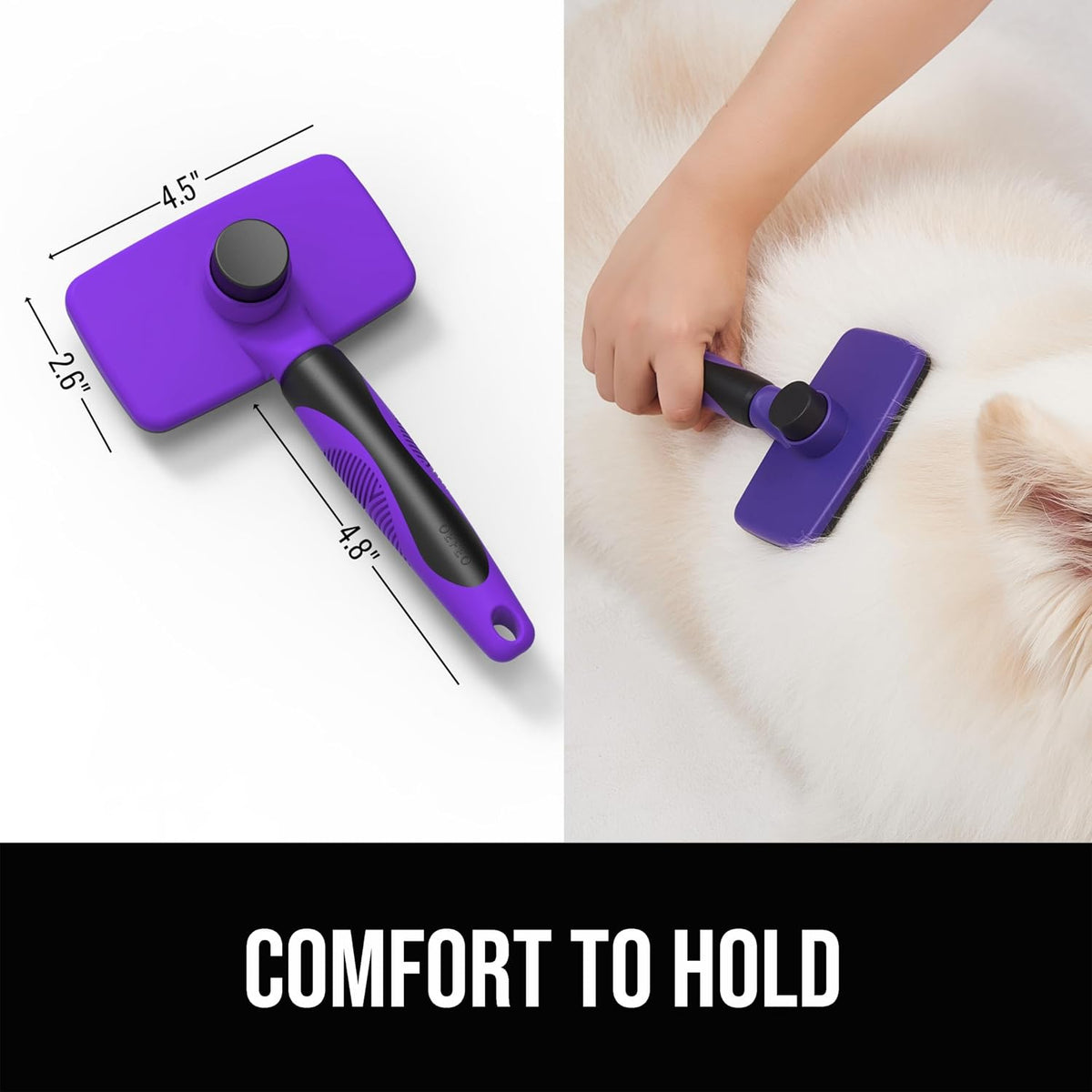 Self Cleaning Slicker Brush for Dogs& Cats, Skin Friendly Grooming Brush for Shedding Long&Short Haired Dogs& Cats, Deshedding Pet Supplies Accessories, Green
