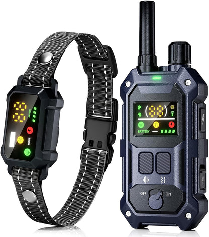 Military Dog Shock Collar - 4200ft Dog Training Collar with Remote, 4 Training Modes, Flashlight & Strobe, 3-Month Battery, IP67 Waterproof Dog E Collar for All Breeds 5-150lbs (Dark Blue)