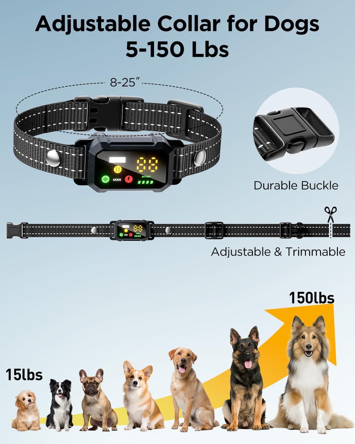 Military Dog Shock Collar - 4200ft Dog Training Collar with Remote, 4 Training Modes, Flashlight & Strobe, 3-Month Battery, IP67 Waterproof Dog E Collar for All Breeds 5-150lbs (Dark Blue)