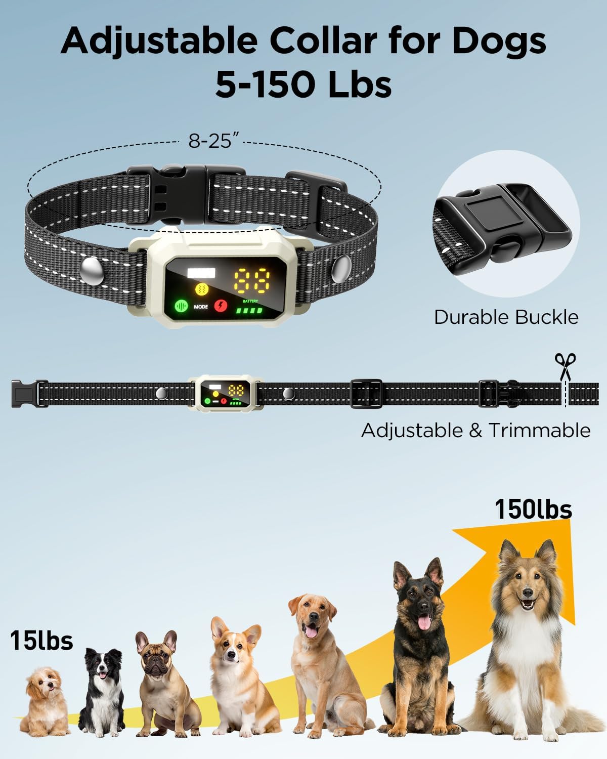 Military Dog Shock Collar - 4200ft Dog Training Collar with Remote, 4 Training Modes, Flashlight & Strobe, 3-Month Battery, IP67 Waterproof Dog E Collar for All Breeds 5-150lbs (Dark Blue)