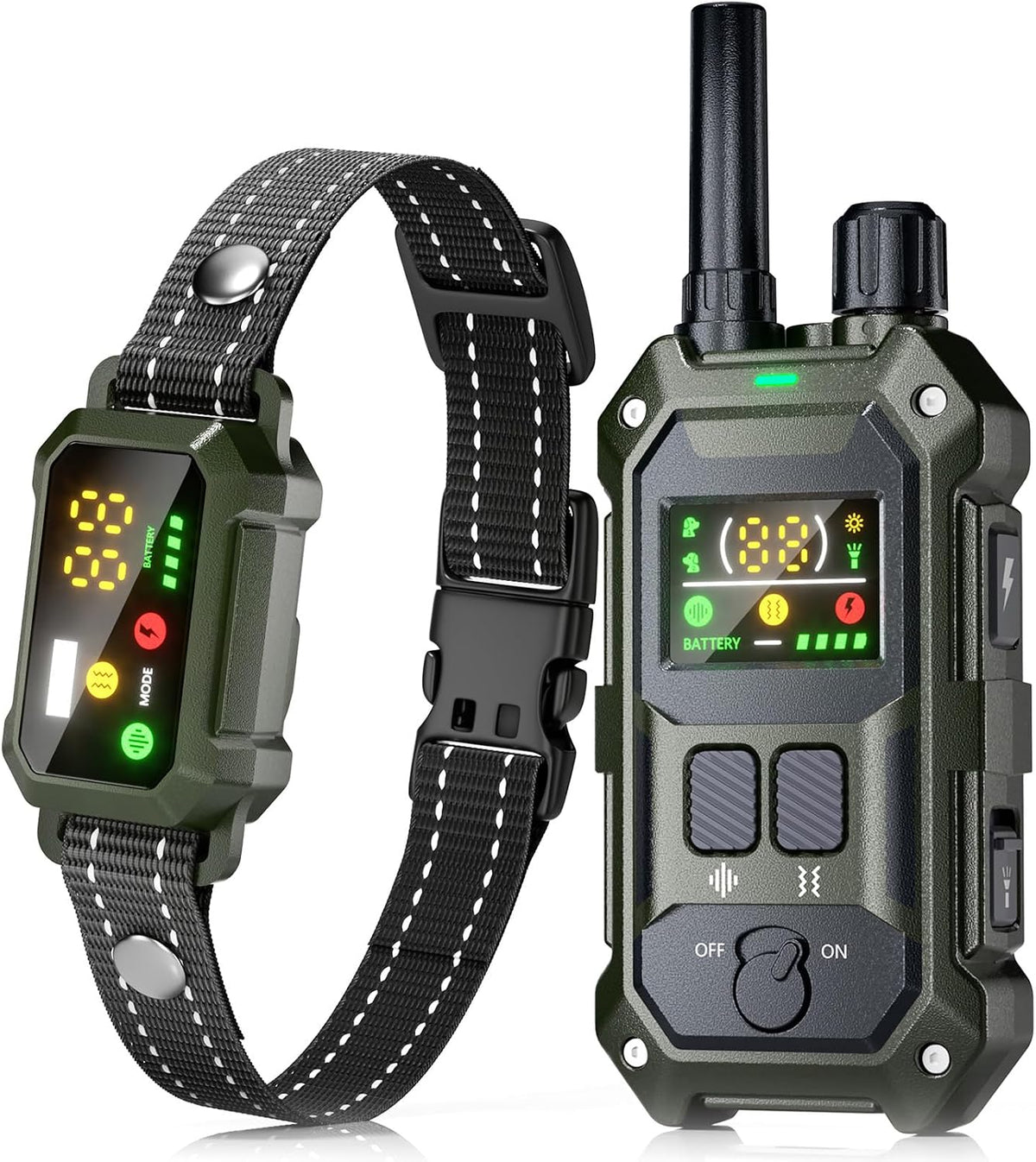 Military Dog Shock Collar - 4200ft Dog Training Collar with Remote, 4 Training Modes, Flashlight & Strobe, 3-Month Battery, IP67 Waterproof Dog E Collar for All Breeds 5-150lbs (Dark Blue)