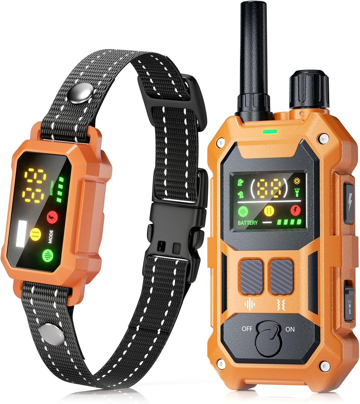 Military Dog Shock Collar - 4200ft Dog Training Collar with Remote, 4 Training Modes, Flashlight & Strobe, 3-Month Battery, IP67 Waterproof Dog E Collar for All Breeds 5-150lbs (Dark Blue)