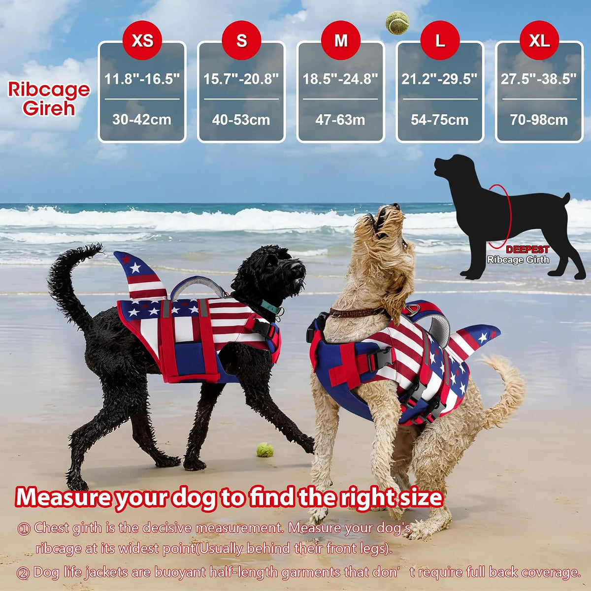Dog Life Jacket Shark, Neoprene Harness Dog Life Vest with Lift Handle, Reflective Adjustable Pet Swim Float Vest for Small Medium Large Dogs - Blue, L