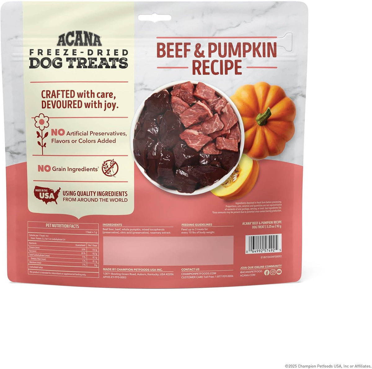 Freeze Dried Dog Treats Limited Ingredient Lamb & Apple 1.25oz Bag