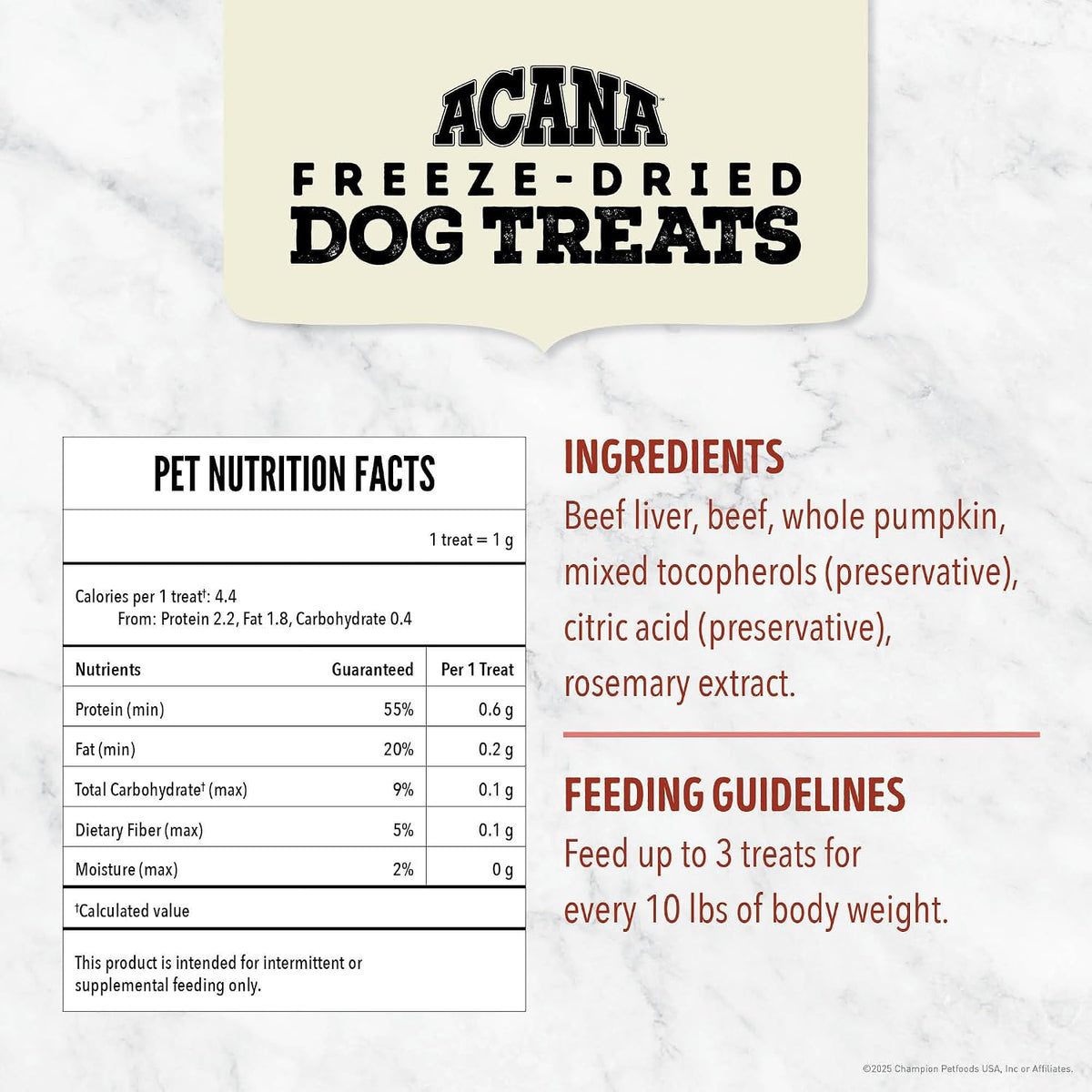 Freeze Dried Dog Treats Limited Ingredient Lamb & Apple 1.25oz Bag
