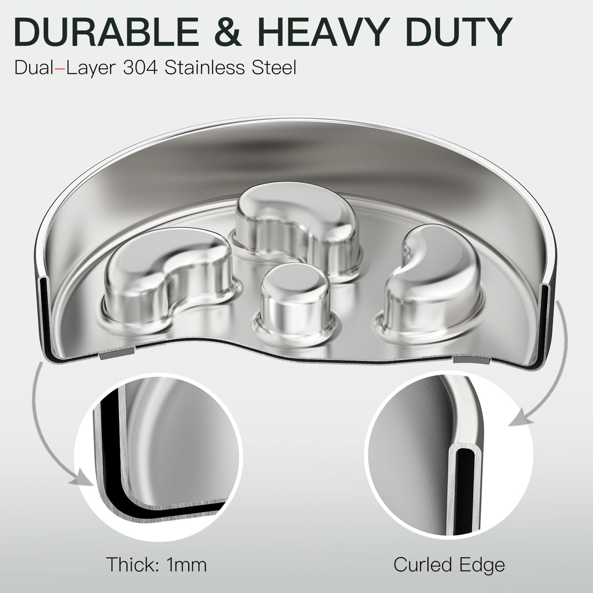 Feedoo Slow Feeder Dog Bowl 4-Cup, Double-Wall Stainless Steel, 2-Pack