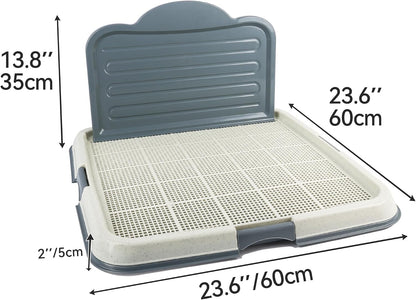 Dog Pee Pad Holder Tray with Splash Guard, 23.6" Large Puppy Potty Training Pad Tray, Puppy Litter Box with High-Wall, Indoor Pet Toilet for Small to Medium Sized Dogs