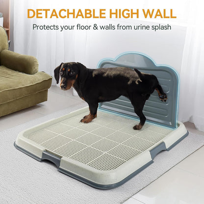 Dog Pee Pad Holder Tray with Splash Guard, 23.6" Large Puppy Potty Training Pad Tray, Puppy Litter Box with High-Wall, Indoor Pet Toilet for Small to Medium Sized Dogs