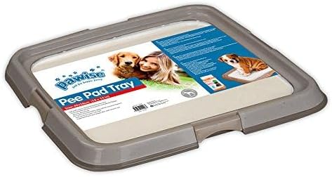Dog Pee Pad Holder Tray with Splash Guard, 23.6" Large Puppy Potty Training Pad Tray, Puppy Litter Box with High-Wall, Indoor Pet Toilet for Small to Medium Sized Dogs