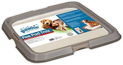 Dog Pee Pad Holder Tray with Splash Guard, 23.6" Large Puppy Potty Training Pad Tray, Puppy Litter Box with High-Wall, Indoor Pet Toilet for Small to Medium Sized Dogs