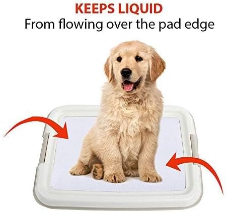 Dog Pee Pad Holder Tray with Splash Guard, 23.6" Large Puppy Potty Training Pad Tray, Puppy Litter Box with High-Wall, Indoor Pet Toilet for Small to Medium Sized Dogs
