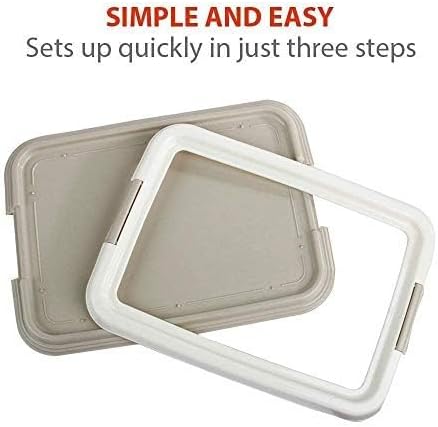 Dog Pee Pad Holder Tray with Splash Guard, 23.6" Large Puppy Potty Training Pad Tray, Puppy Litter Box with High-Wall, Indoor Pet Toilet for Small to Medium Sized Dogs