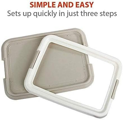 Dog Pee Pad Holder Tray with Splash Guard, 23.6" Large Puppy Potty Training Pad Tray, Puppy Litter Box with High-Wall, Indoor Pet Toilet for Small to Medium Sized Dogs