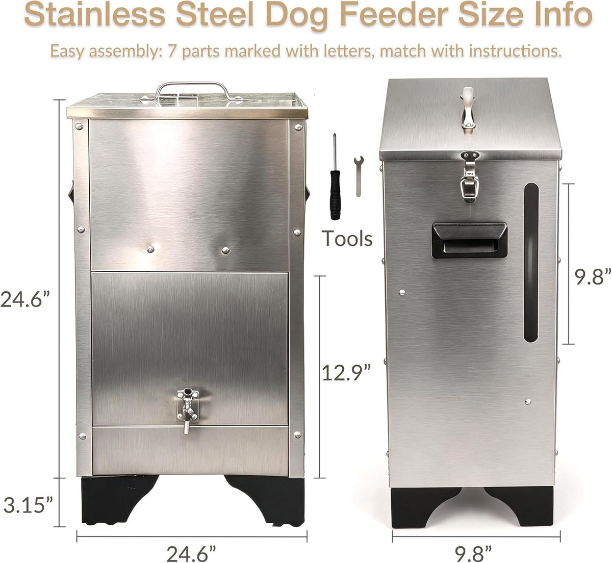 Automatic Dog Feeder Large Breed 25 Lbs,Elevated Dog Food Dispenser