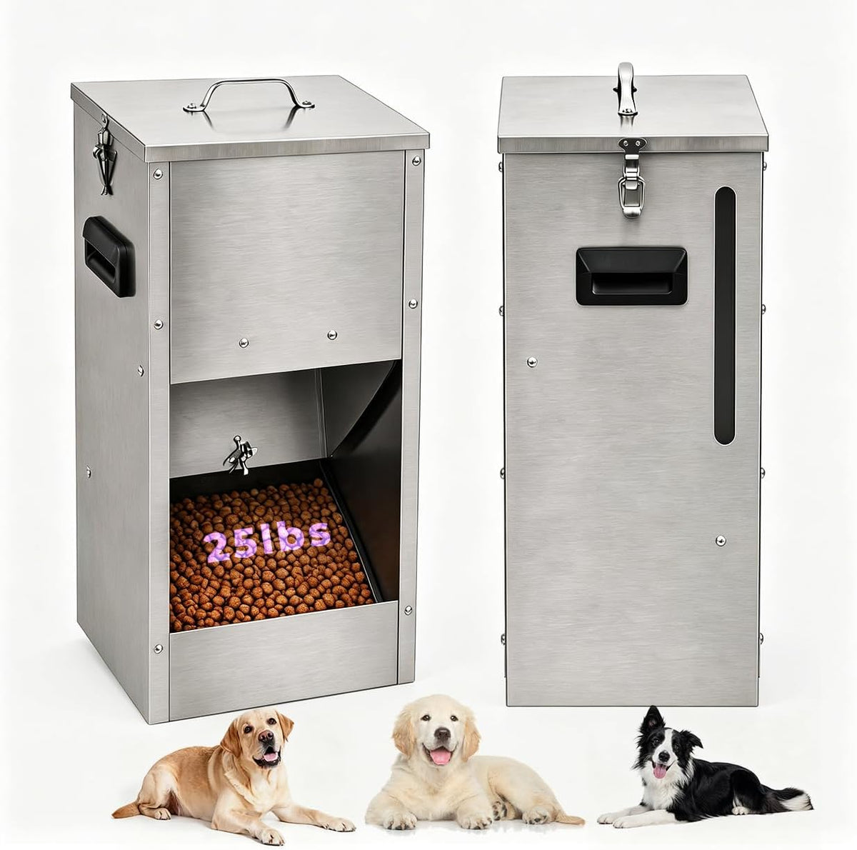 Automatic Dog Feeder Large Breed 25 Lbs,Elevated Dog Food Dispenser