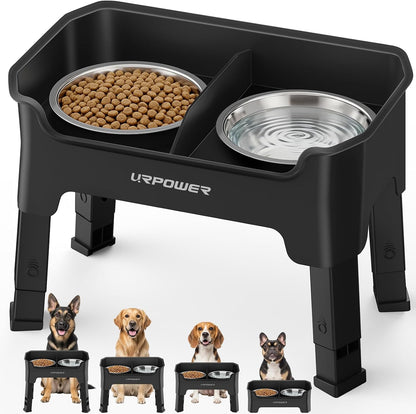 Mess Proof Elevated Dog Bowls, Splash Guard Raised Bowl Stand