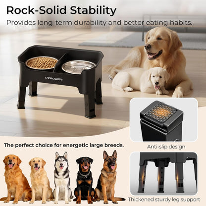 Mess Proof Elevated Dog Bowls, Splash Guard Raised Bowl Stand