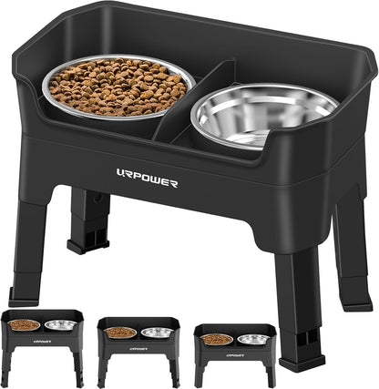 Mess Proof Elevated Dog Bowls, Splash Guard Raised Bowl Stand