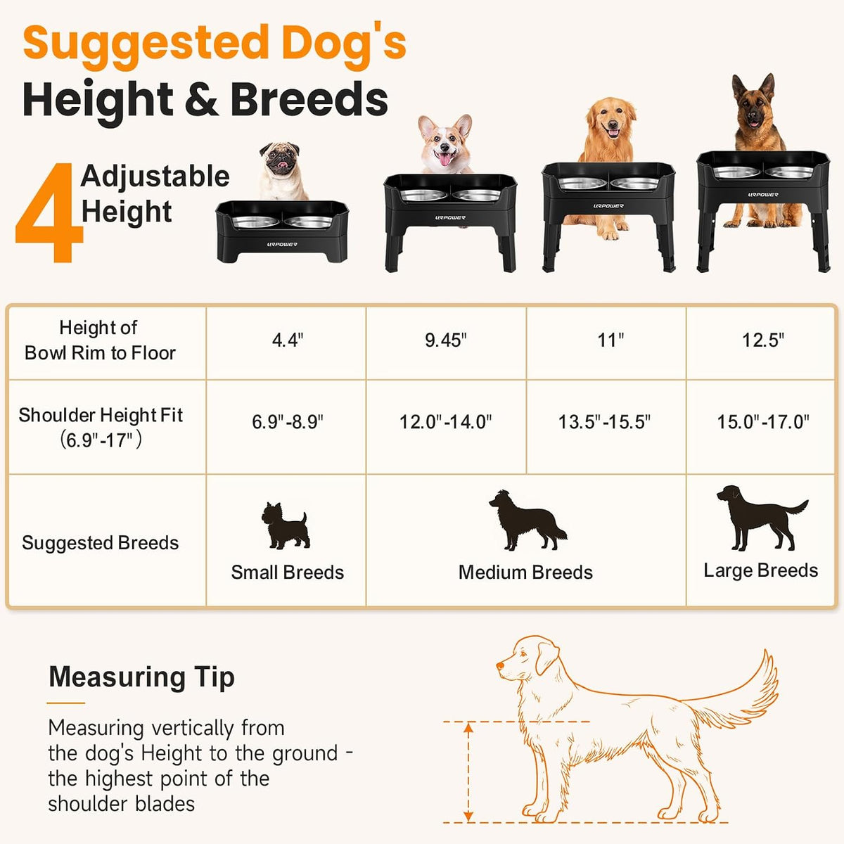 Mess Proof Elevated Dog Bowls, Splash Guard Raised Bowl Stand