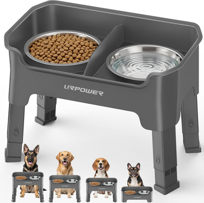 Mess Proof Elevated Dog Bowls, Splash Guard Raised Bowl Stand