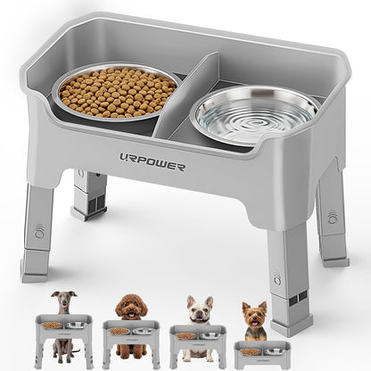 Mess Proof Elevated Dog Bowls, Splash Guard Raised Bowl Stand