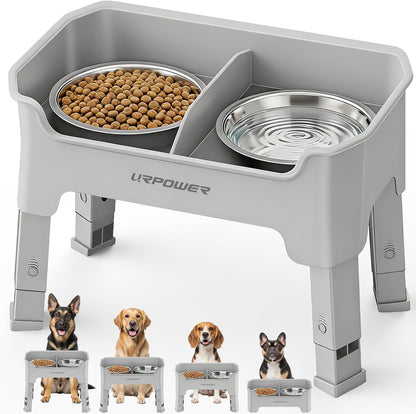 Mess Proof Elevated Dog Bowls, Splash Guard Raised Bowl Stand