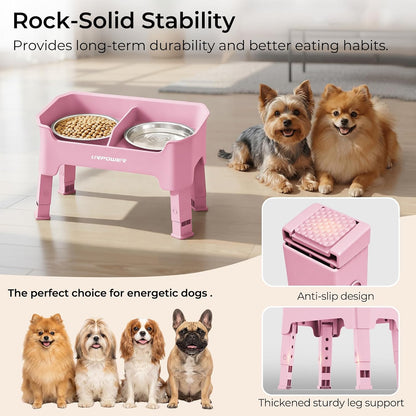 Mess Proof Elevated Dog Bowls, Splash Guard Raised Bowl Stand