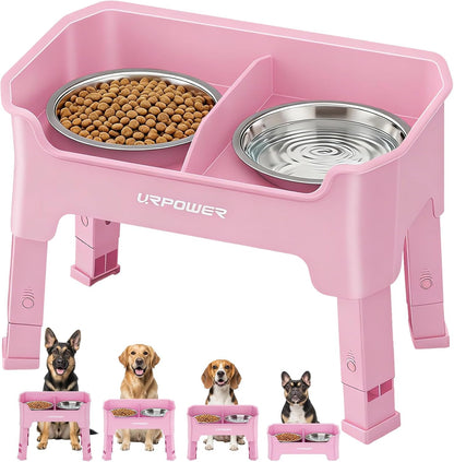 Mess Proof Elevated Dog Bowls, Splash Guard Raised Bowl Stand