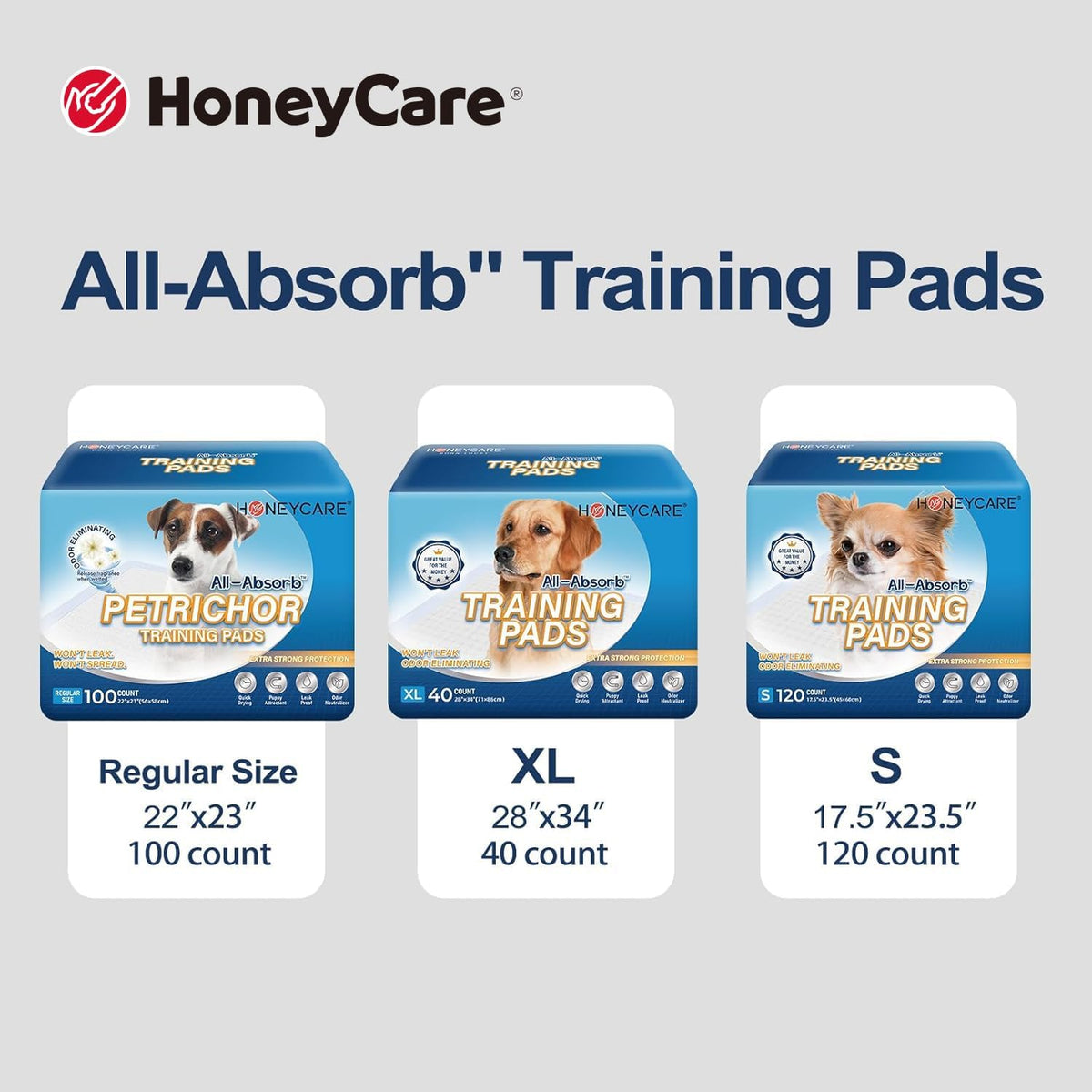 All-Absorb, X-Large 28" x 34", 40 Count, Dog and Puppy Training Pads, Ultra Absorbent and Odor Eliminating, Leak-Proof 5-Layer Potty Training Pads with Quick-Dry Surface, Blue
