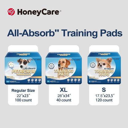 All-Absorb, X-Large 28" x 34", 40 Count, Dog and Puppy Training Pads, Ultra Absorbent and Odor Eliminating, Leak-Proof 5-Layer Potty Training Pads with Quick-Dry Surface, Blue