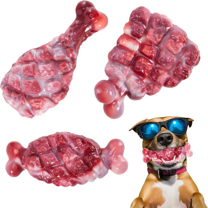 Indestructible Dog Toys for Aggressive Chewers 3 Pack, Tough Dog Chew Toys for Aggressive Chewers Medium and Large Breeds, Durable Dog Toy to Keep Them Busy, Beef Flavored