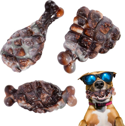 Indestructible Dog Toys for Aggressive Chewers 3 Pack, Tough Dog Chew Toys for Aggressive Chewers Medium and Large Breeds, Durable Dog Toy to Keep Them Busy, Beef Flavored