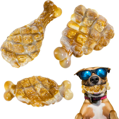 Indestructible Dog Toys for Aggressive Chewers 3 Pack, Tough Dog Chew Toys for Aggressive Chewers Medium and Large Breeds, Durable Dog Toy to Keep Them Busy, Beef Flavored