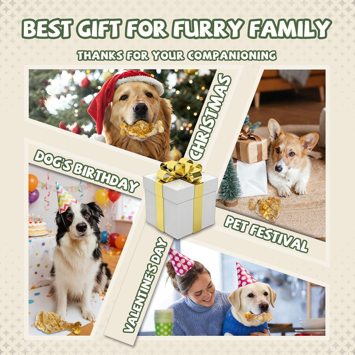 Indestructible Dog Toys for Aggressive Chewers 3 Pack, Tough Dog Chew Toys for Aggressive Chewers Medium and Large Breeds, Durable Dog Toy to Keep Them Busy, Beef Flavored