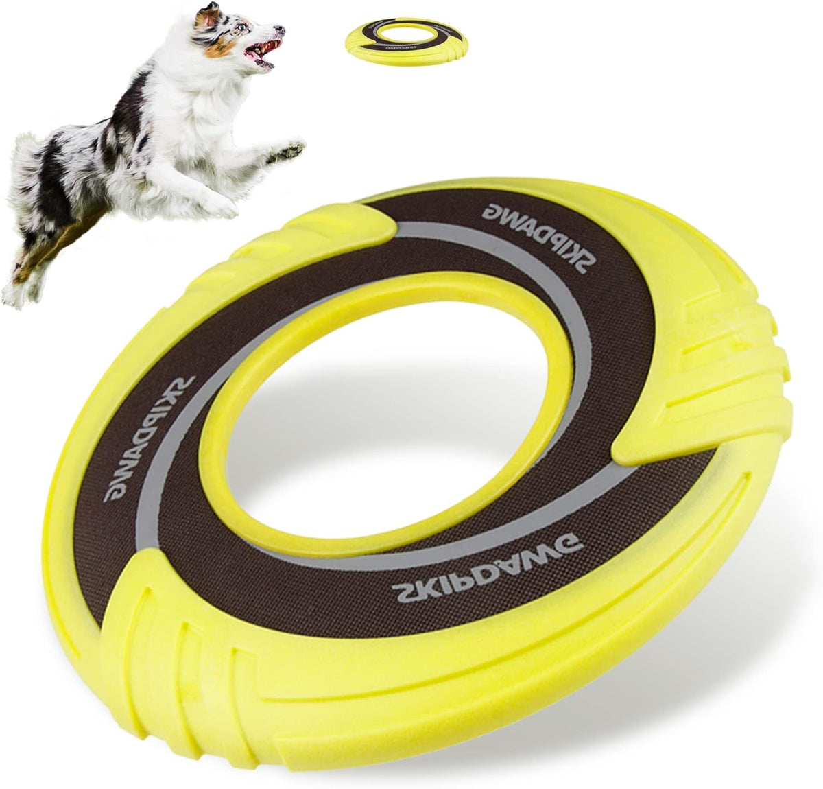 Interactive Tug Toy, Flying Disc Water Toy Non-Toxic Light TPR/Nylon Fabric, Pet Training and Outdoor Exercise Toys for Dogs, Diameter 9 Inches