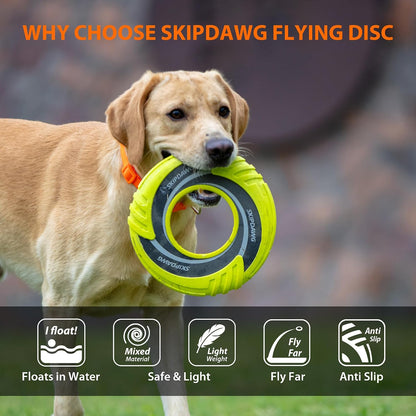 Interactive Tug Toy, Flying Disc Water Toy Non-Toxic Light TPR/Nylon Fabric, Pet Training and Outdoor Exercise Toys for Dogs, Diameter 9 Inches