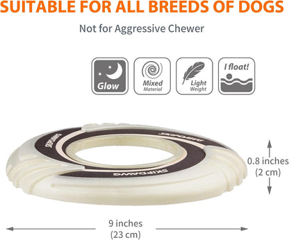 Interactive Tug Toy, Flying Disc Water Toy Non-Toxic Light TPR/Nylon Fabric, Pet Training and Outdoor Exercise Toys for Dogs, Diameter 9 Inches