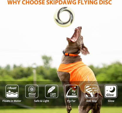 Interactive Tug Toy, Flying Disc Water Toy Non-Toxic Light TPR/Nylon Fabric, Pet Training and Outdoor Exercise Toys for Dogs, Diameter 9 Inches