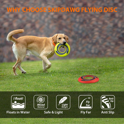 Interactive Tug Toy, Flying Disc Water Toy Non-Toxic Light TPR/Nylon Fabric, Pet Training and Outdoor Exercise Toys for Dogs, Diameter 9 Inches