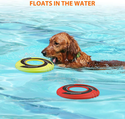 Interactive Tug Toy, Flying Disc Water Toy Non-Toxic Light TPR/Nylon Fabric, Pet Training and Outdoor Exercise Toys for Dogs, Diameter 9 Inches