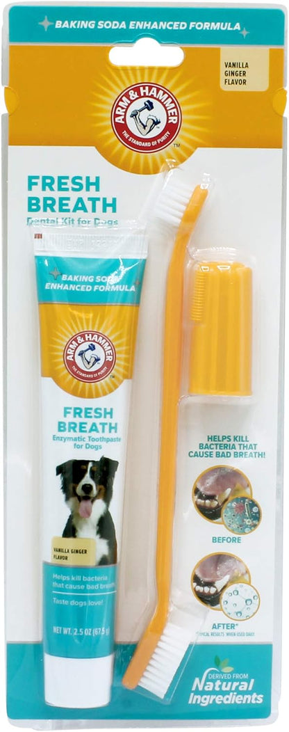 Fresh Breath Dog Dental Kit, Vanilla Ginger, 2.5 Oz, 3 Piece