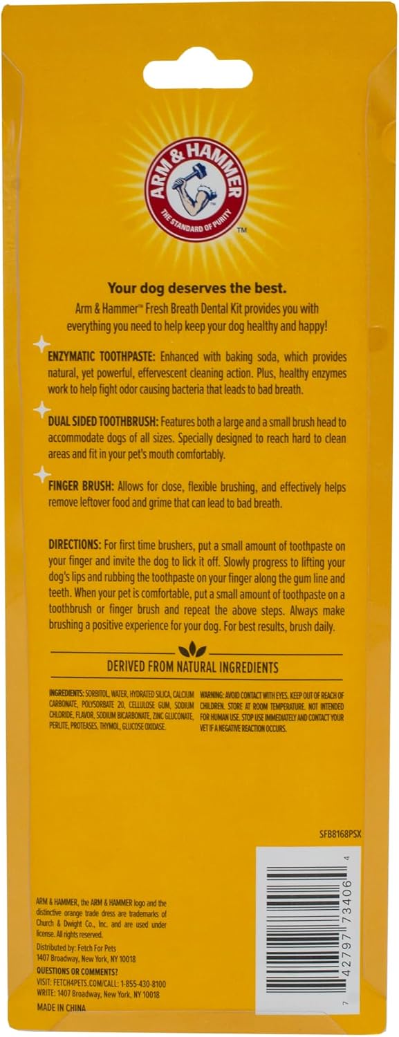 Fresh Breath Dog Dental Kit, Vanilla Ginger, 2.5 Oz, 3 Piece