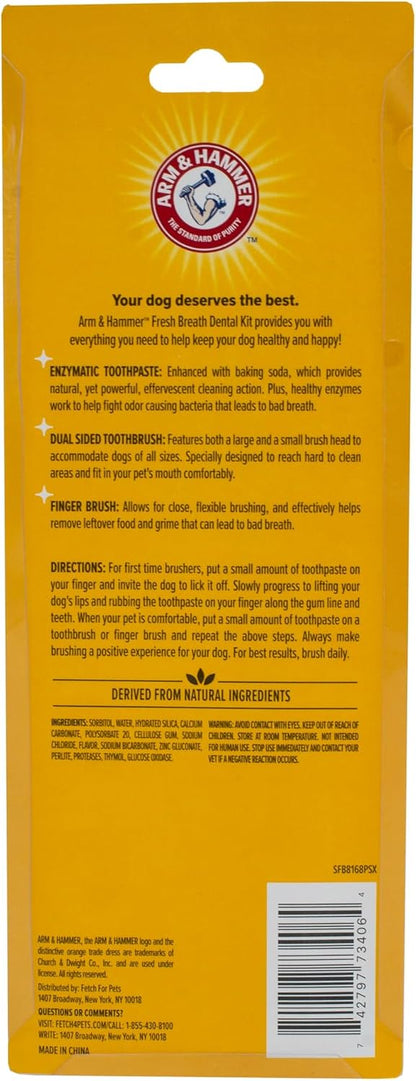 Fresh Breath Dog Dental Kit, Vanilla Ginger, 2.5 Oz, 3 Piece