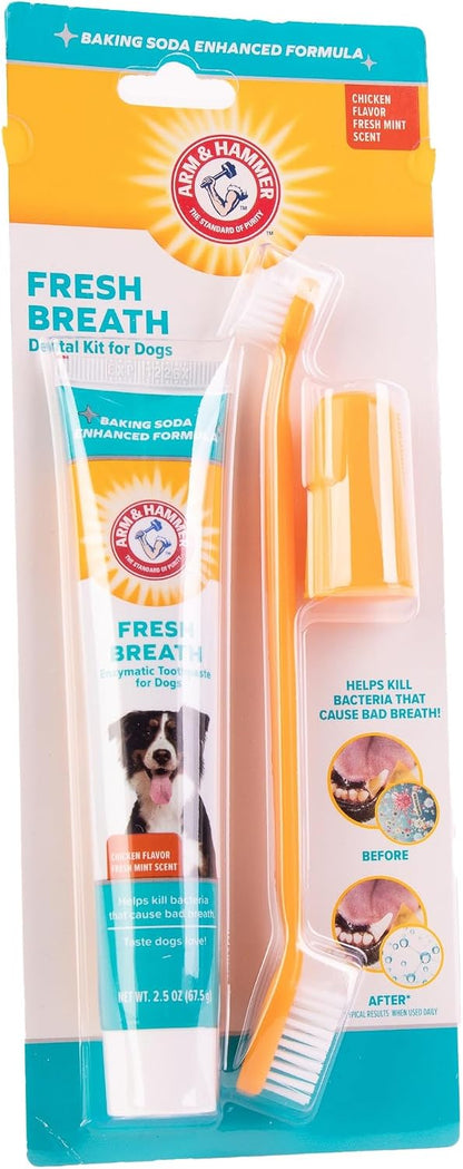 Fresh Breath Dog Dental Kit, Vanilla Ginger, 2.5 Oz, 3 Piece