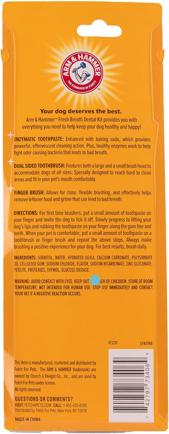 Fresh Breath Dog Dental Kit, Vanilla Ginger, 2.5 Oz, 3 Piece
