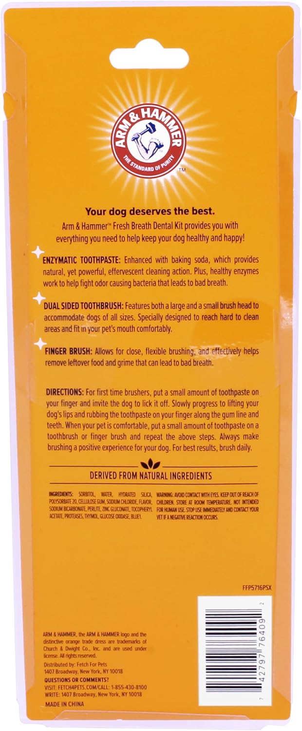 Fresh Breath Dog Dental Kit, Vanilla Ginger, 2.5 Oz, 3 Piece