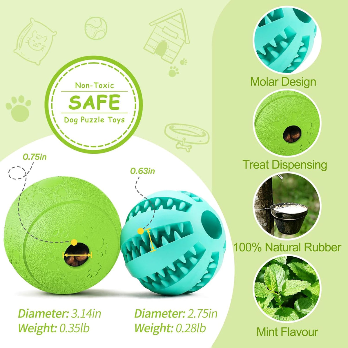 Dog Puzzle Toy 2 Pack, Interactive Dog Toys for Treat Dispensing